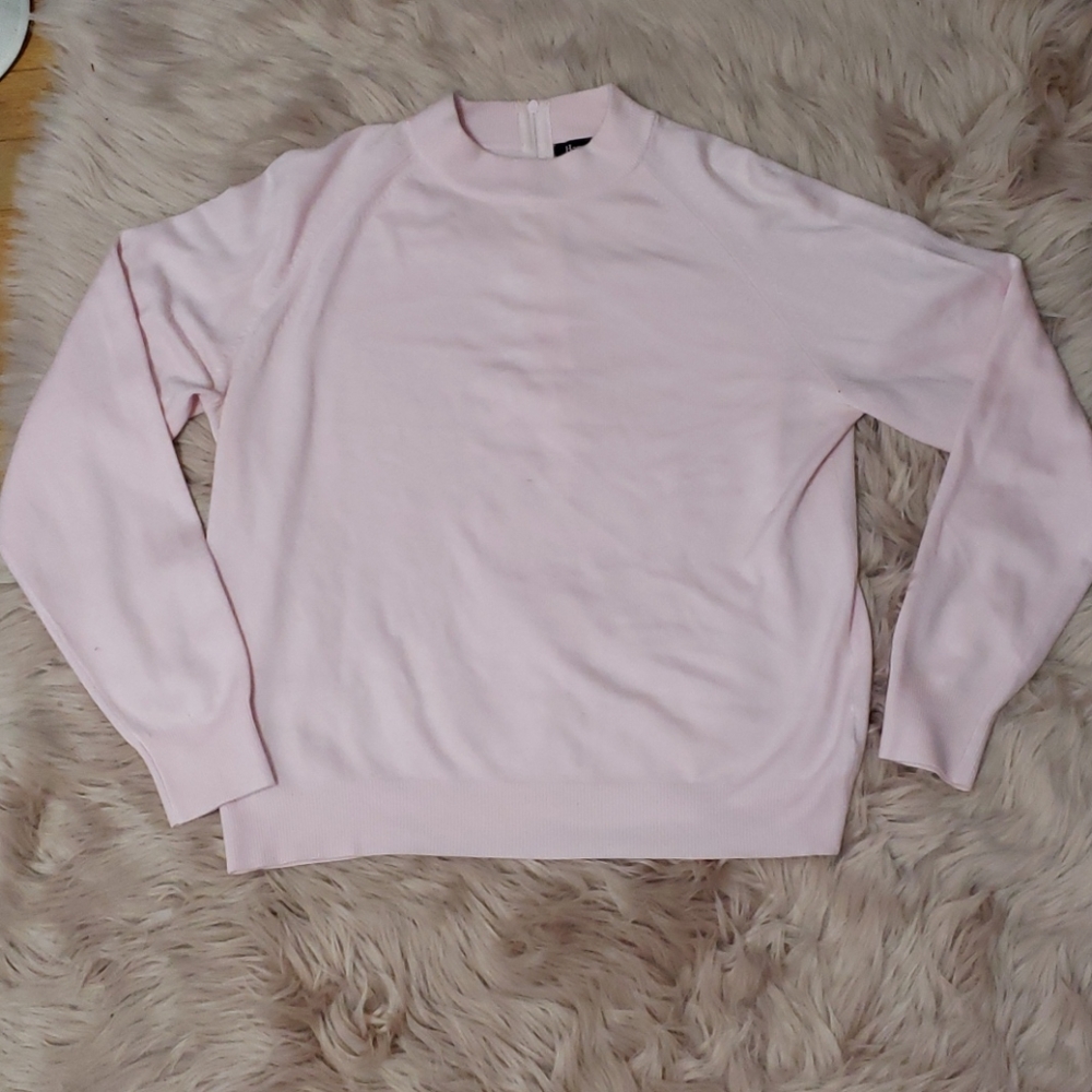 Soft pink mock turtleneck sweater